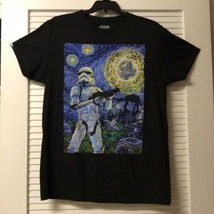 Black Star Wars Starry Night T-Shirt